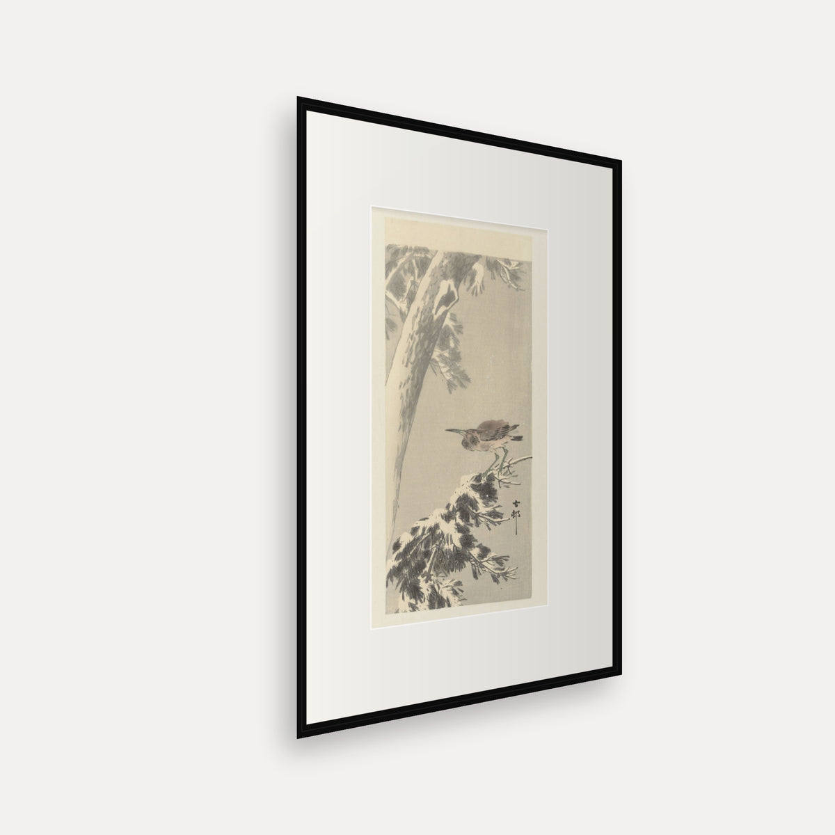 Night Heron on a Snowy Branch · Ohara Koson · Japanese Woodblock Print