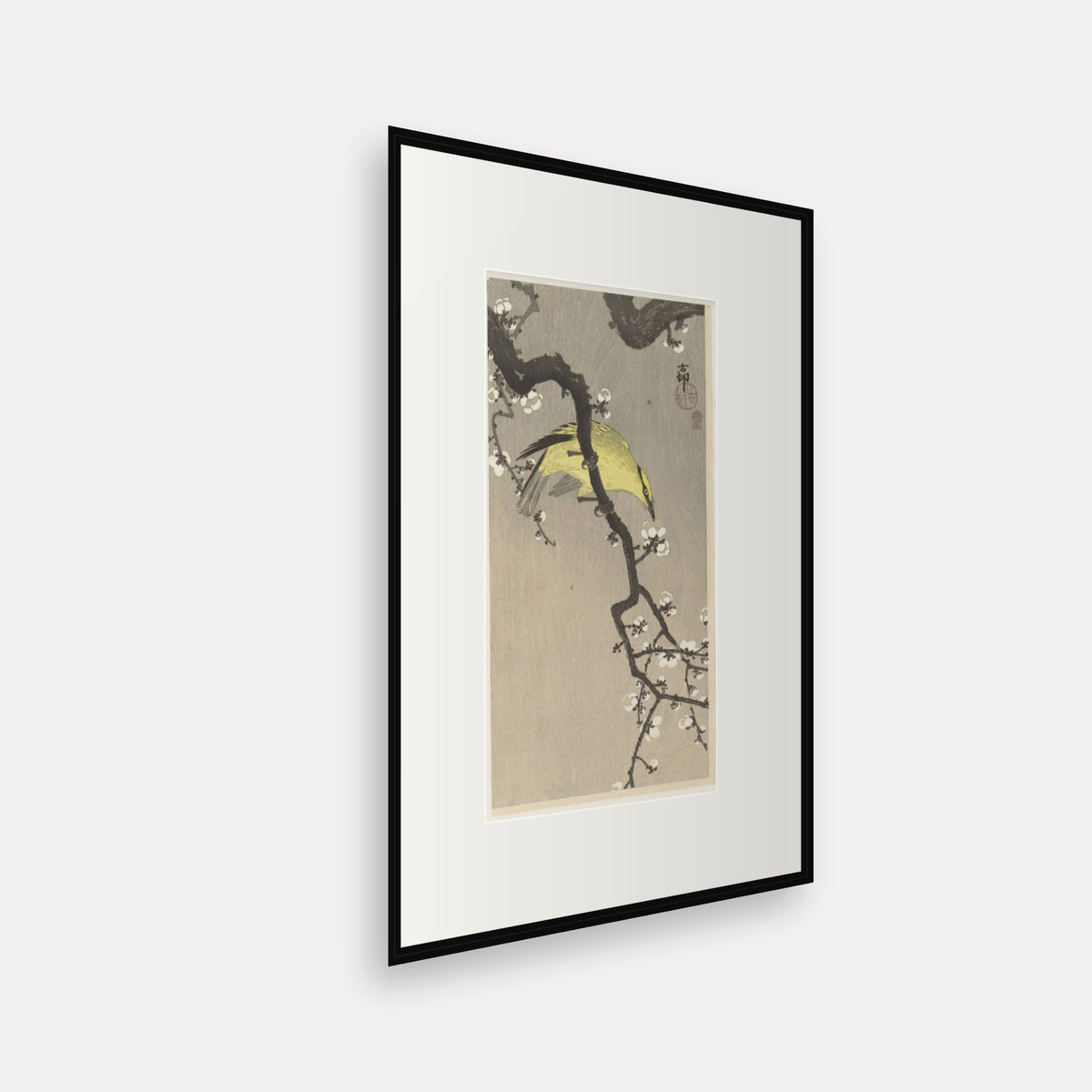 Oriole on a Plum Branch · Ohara Koson · Japanese Woodblock Print