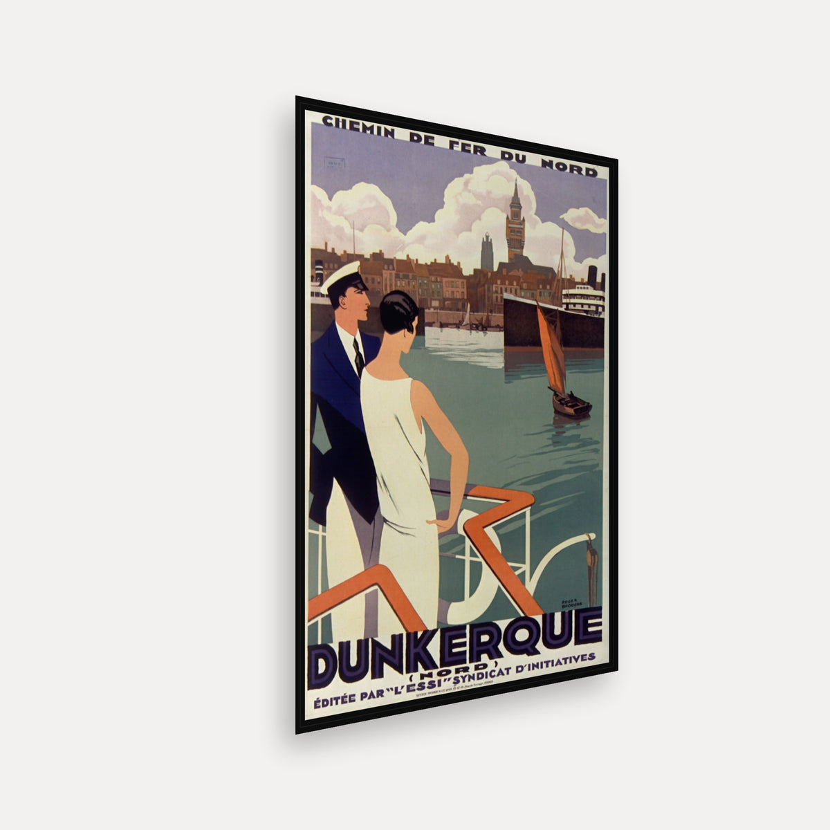 Chemin de fer du Nord. Dunkerque (Nord). Editée par "l'Essi", Syndicat d'initiative · 1929 · Roger Broders - Vintage Poster Print