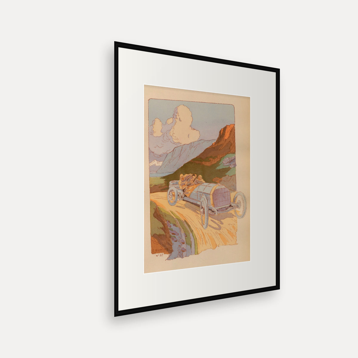 Coupe de l'Empereur 1907, Fiat - Ernest Montaut framed print shown at an angle