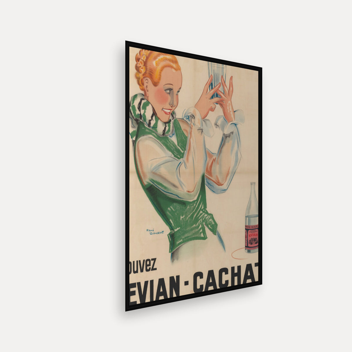 Buvez Evian-Cachat · 1935 · René Vincent - Vintage Poster Print