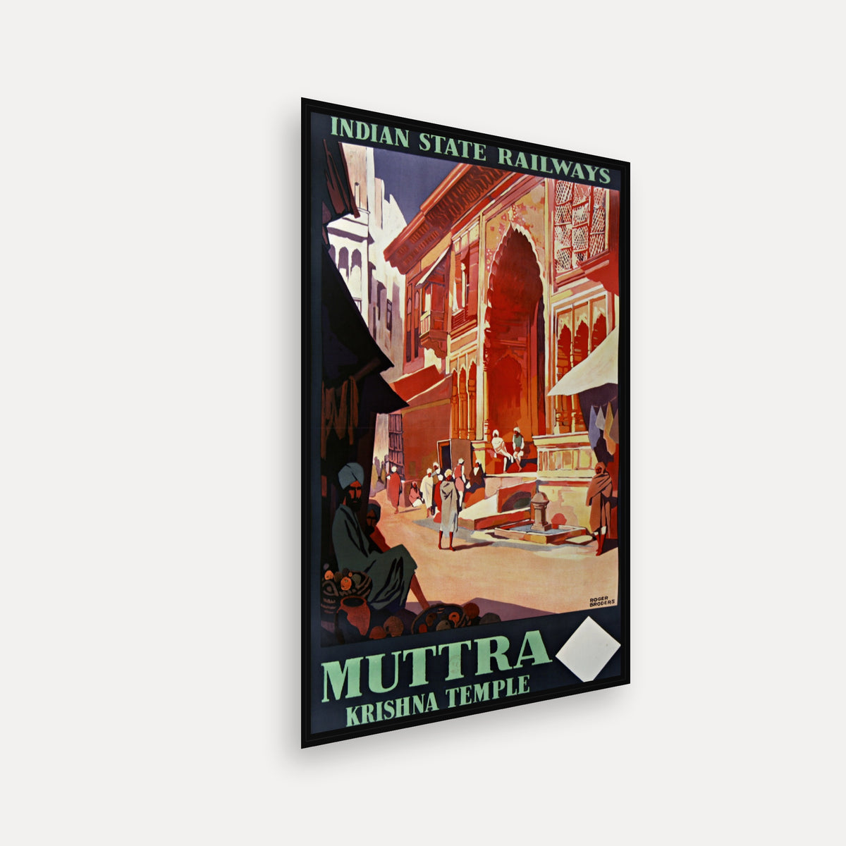 Indian State Railways. Muttra, Krishna temple · 1928 · Roger Broders - Vintage Poster Print