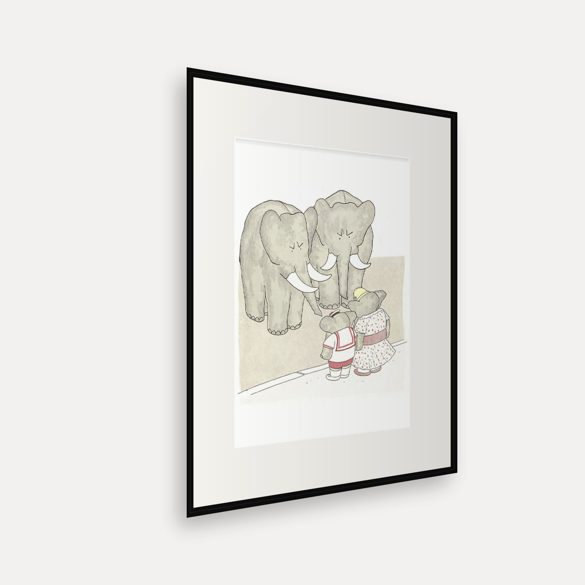 The Mothers Come to Town, Histoire de Babar - mounted and framed print, angled view