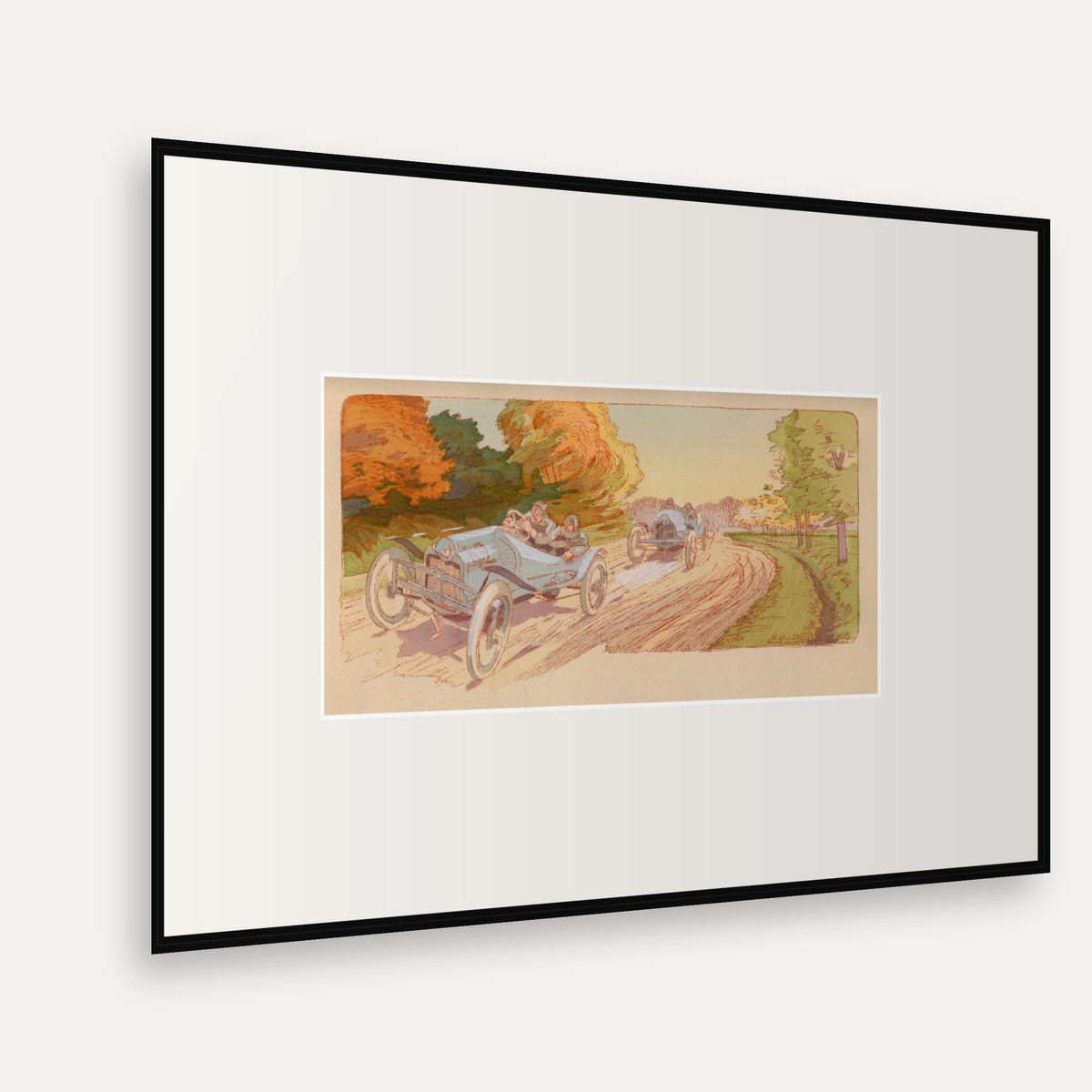 Coupe des Voiturettes 1907, Sizaire et Naudin - Ernest Montaut framed print shown at an angle
