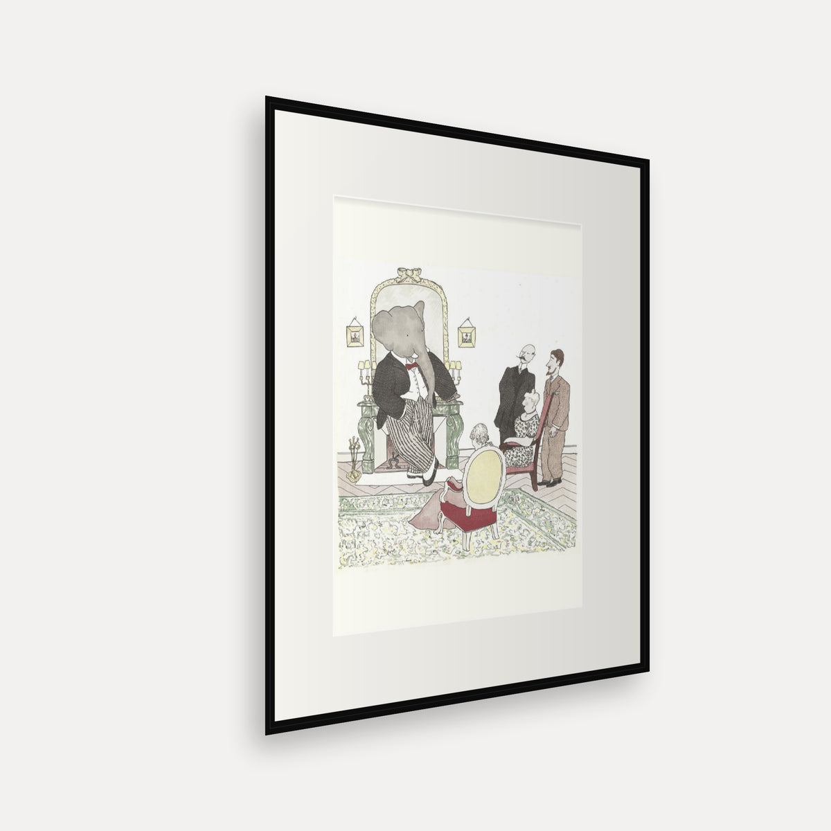 Babar Tells His Stories, Histoire de Babar - mounted and framed print, angled view