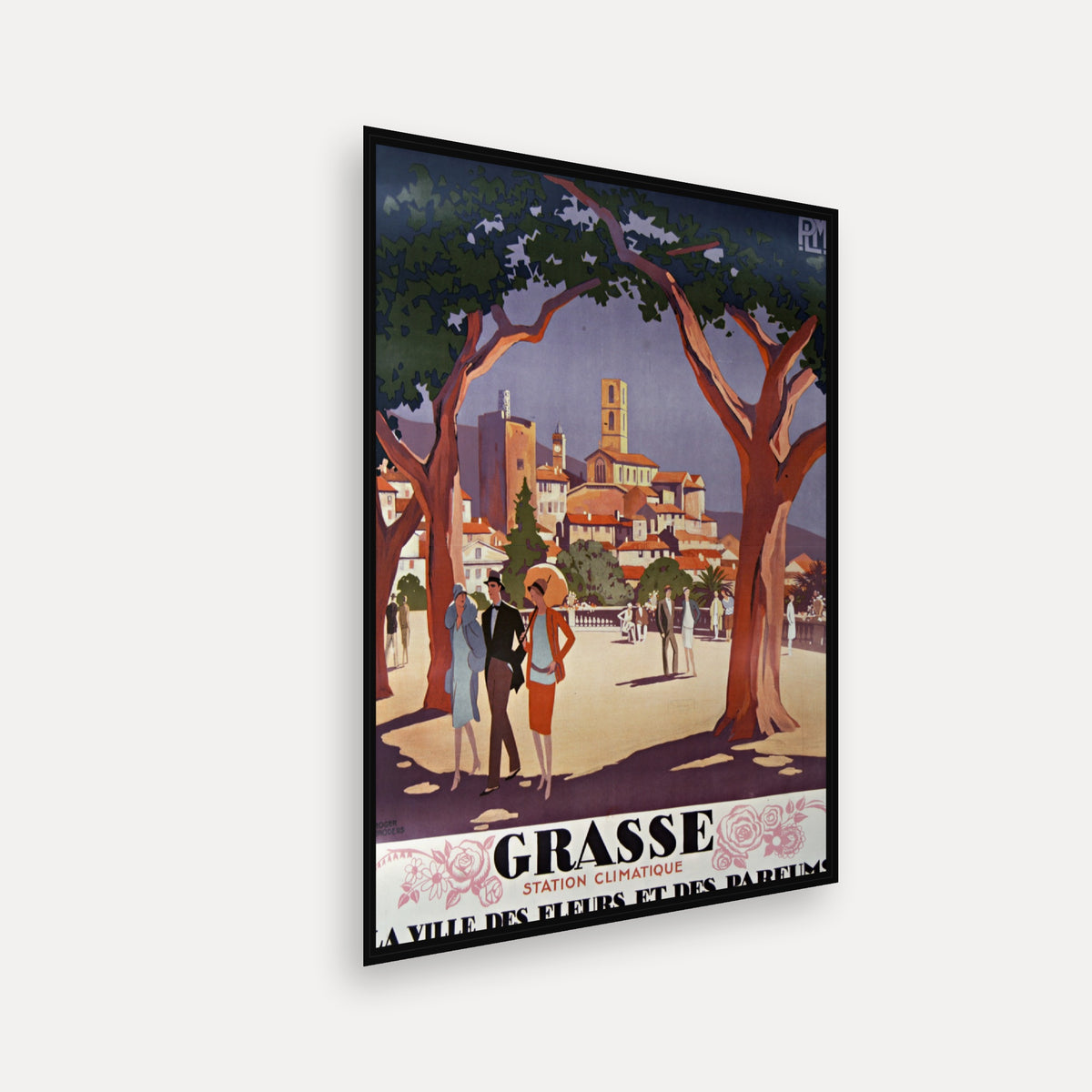 PLM, Grasse, station climatique, la ville des fleurs et des parfums · 1927 · Roger Broders - Vintage Poster Print