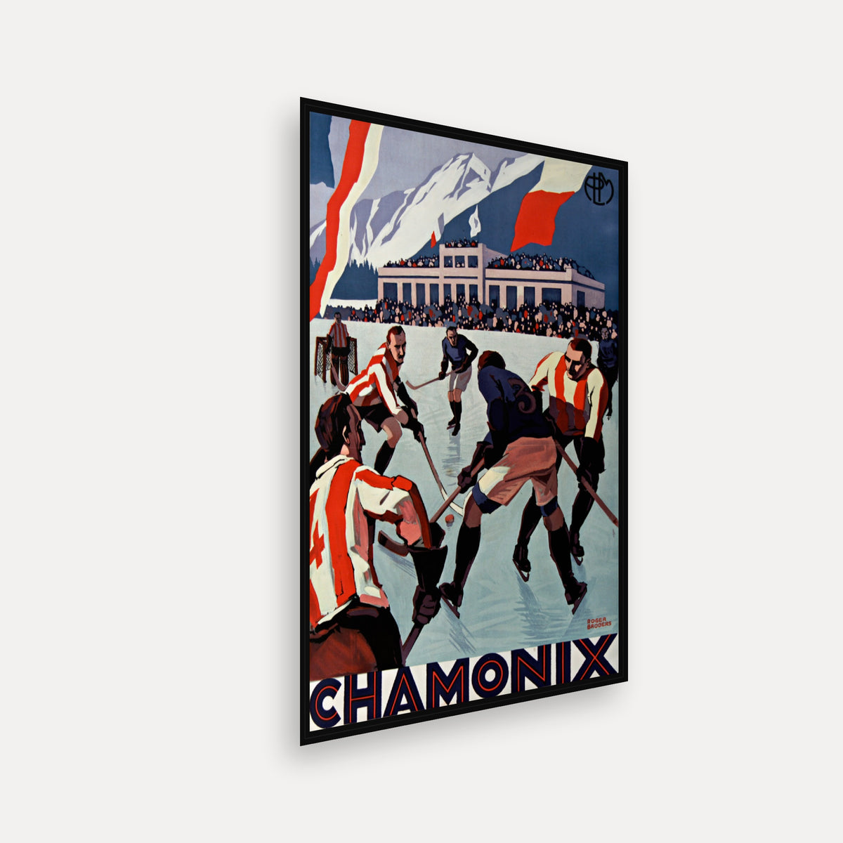 PLM. Chamonix, Championnat du monde de hockey sur gla -ce, 27 janvier-2 février 1930 · 1930 · Roger Broders - Vintage Poster Print