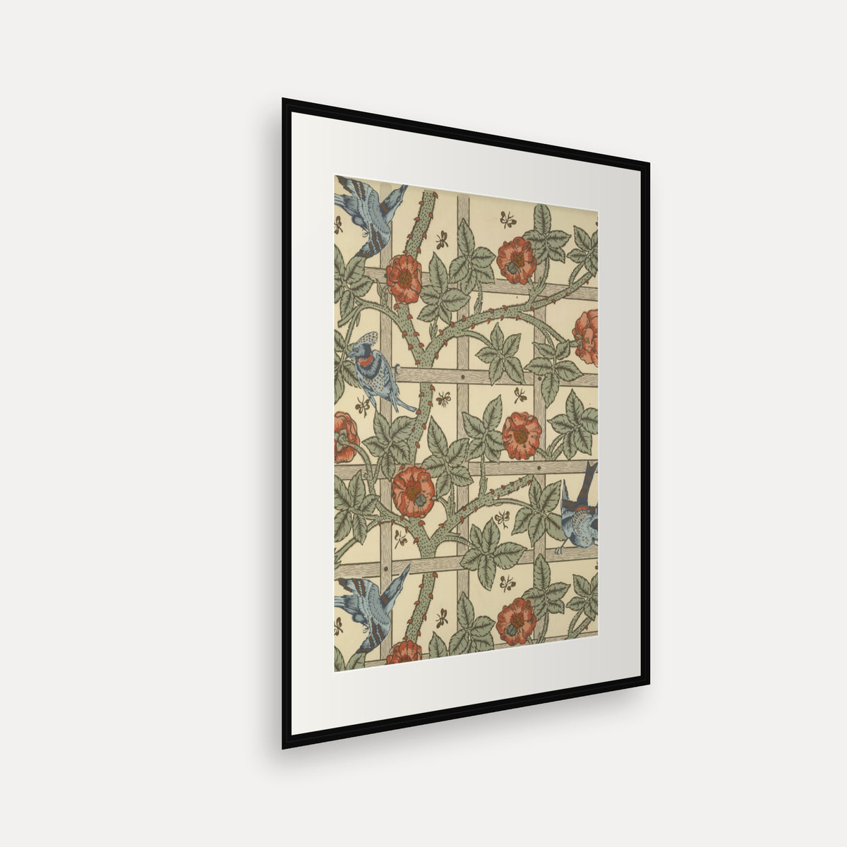 Trellis, William Morris Wallpaper Print - mounted and framed print, angled view