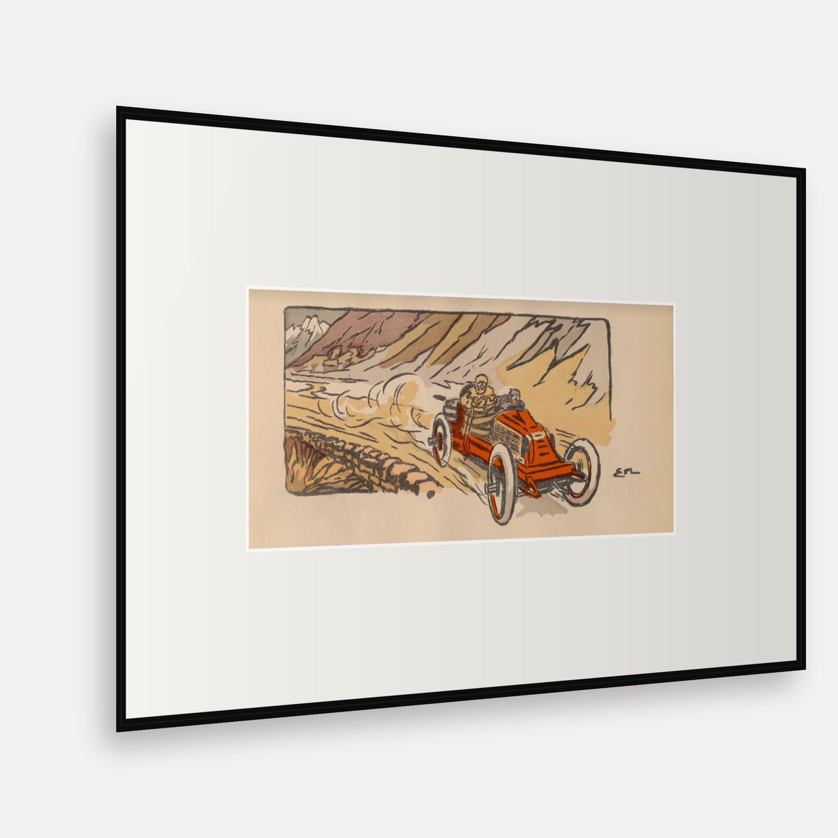 Paris-Vienne 1902, Renault - Ernest Montaut framed print shown at an angle