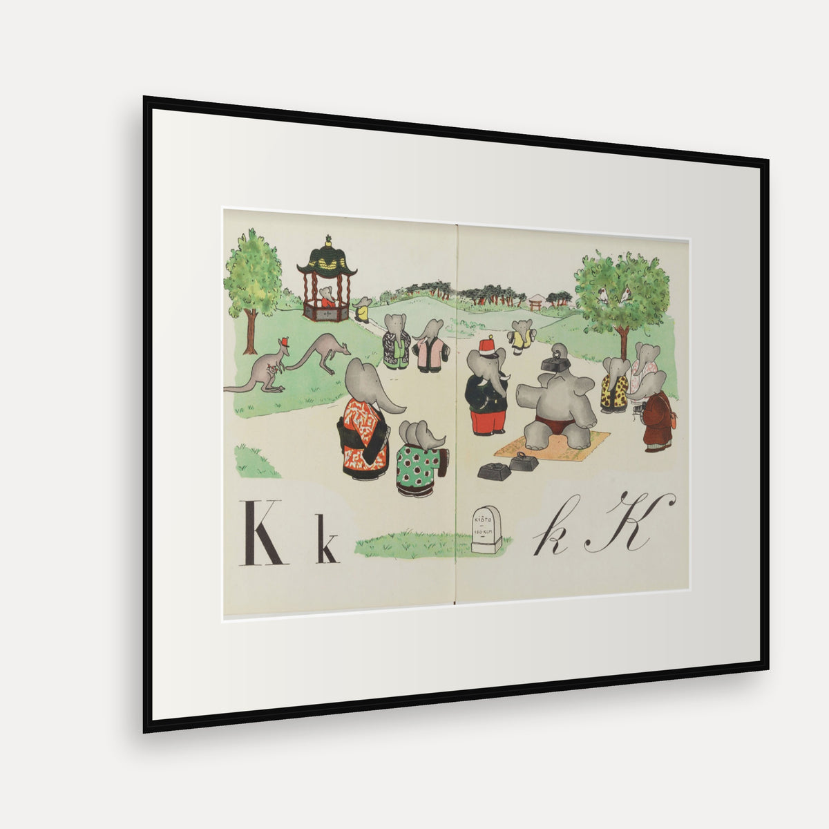 The Letter K, ABC de Babar - mounted and framed print, angled view