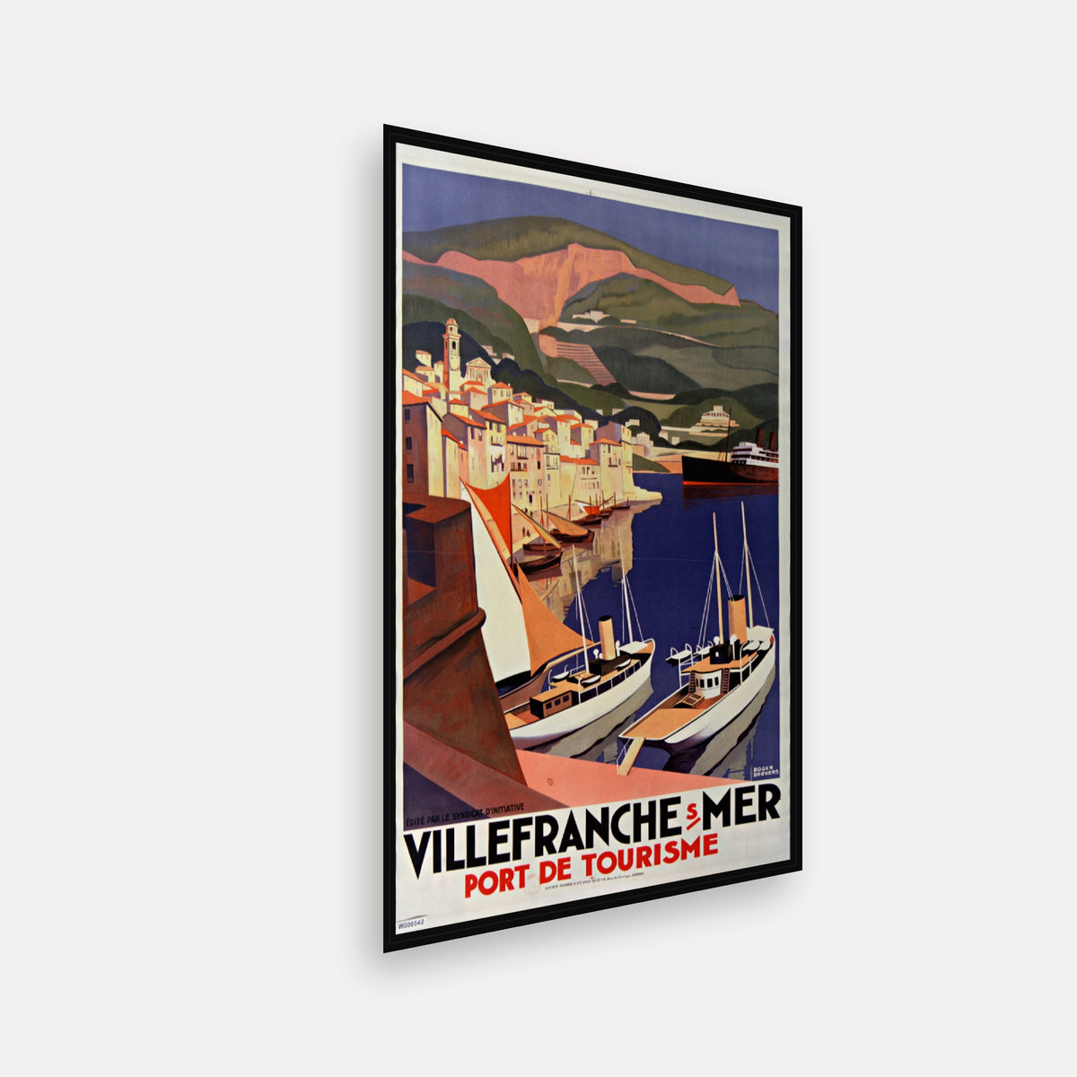 Edité par le Syndicat d'Initiative - Villefranche s/ Mer, Port de tourisme · 1929 · Roger Broders - Vintage Poster Print