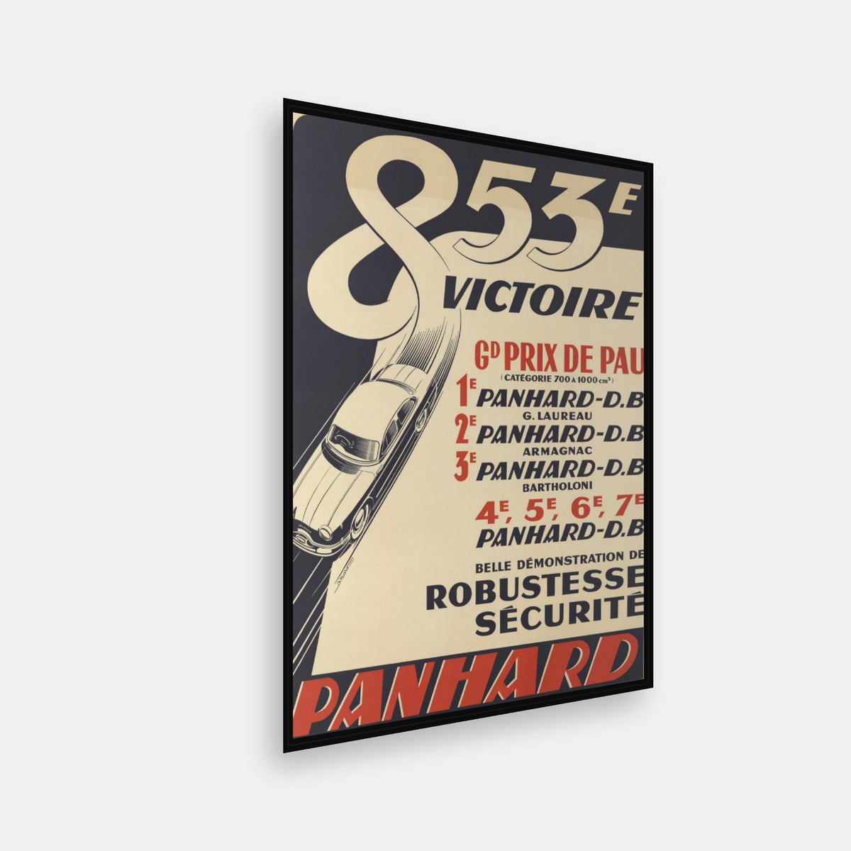 853e Victoire Grand prix de Pau · 1950 - Vintage Poster Print