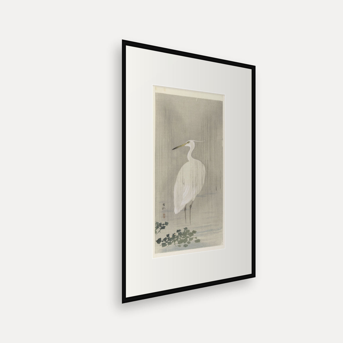 Egret in the Rain · Ohara Koson · Japanese Woodblock Print