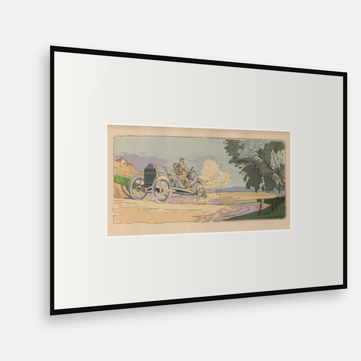 Gordon-Bennett Trial 1905, Lorraine-Dietrich - Ernest Montaut framed print shown at an angle
