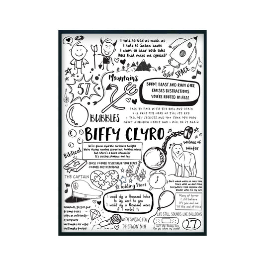 Biffy Clyro Song Lyric Album Print