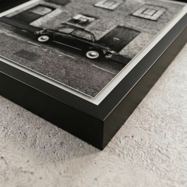 Float mounted prints with deckled edge
