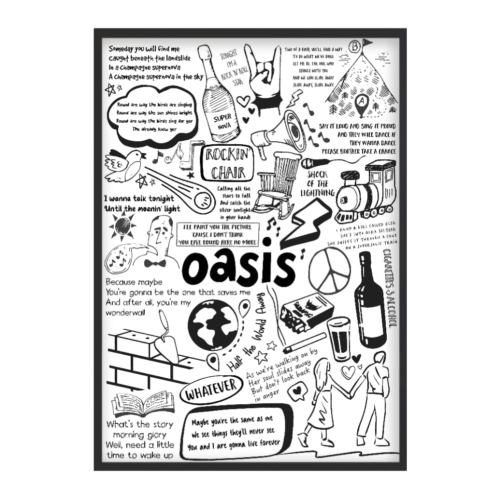 Oasis Lyric Album Print