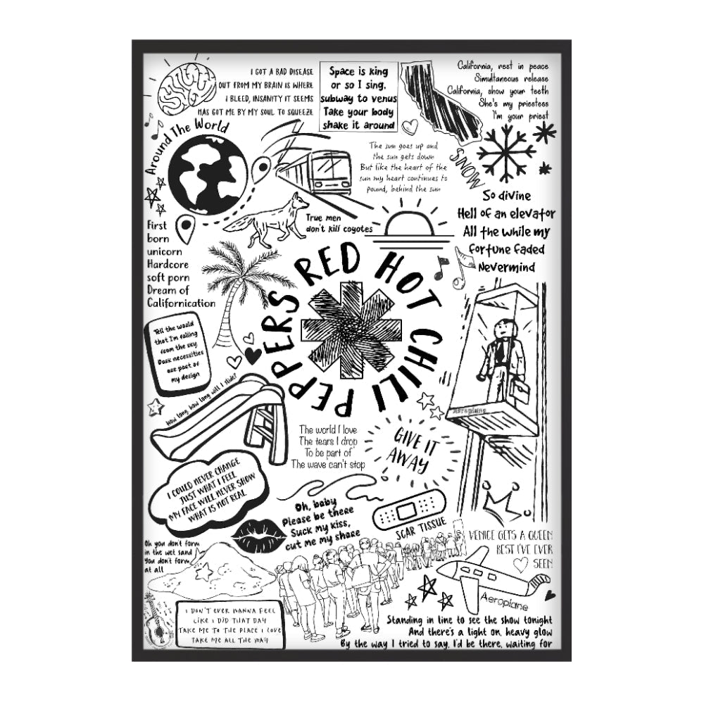 Red Hot Chili Peppers Song Lyric Album Print