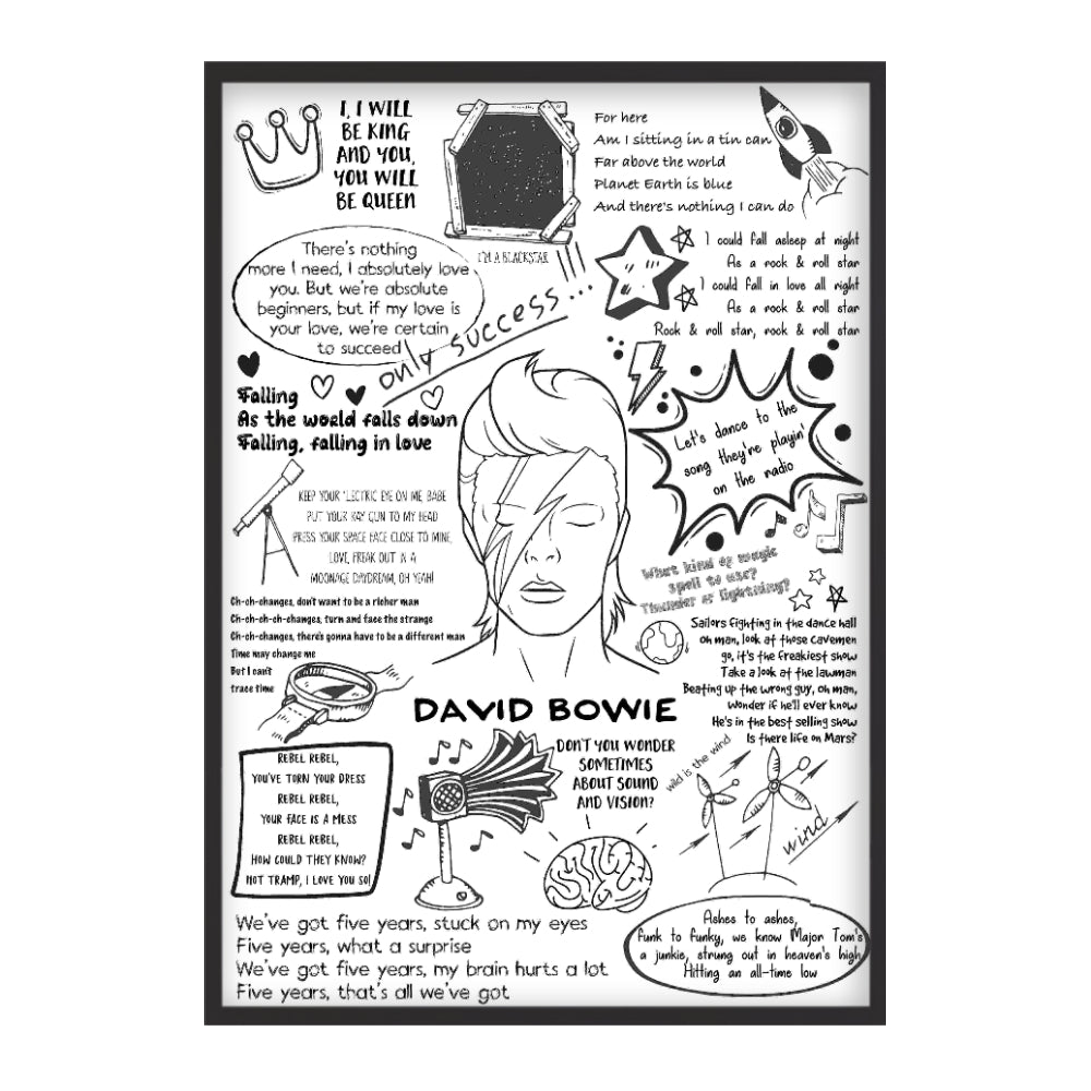 David Bowie Song Lyric Album Print