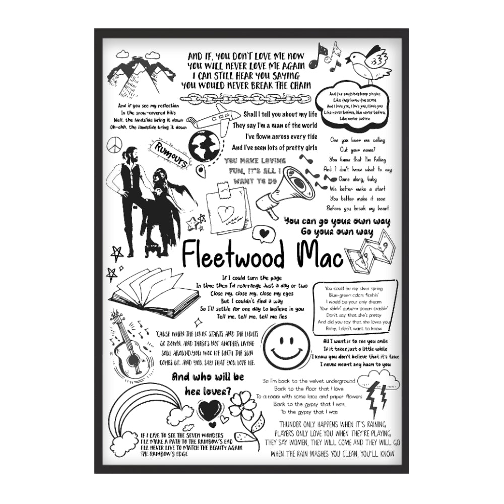 Fleetwood Mac Song Lyric Album Print