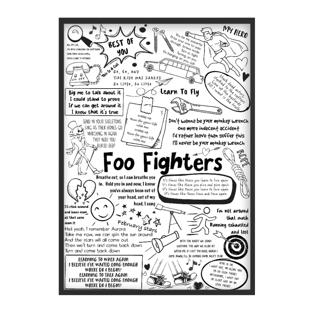 Foo Fighters Song Lyric Album Print