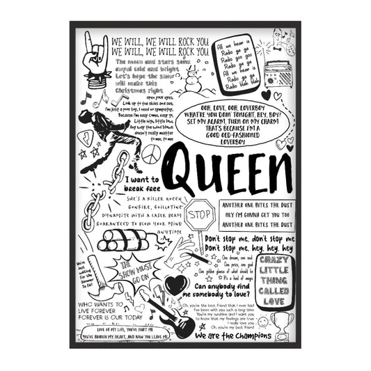 Queen Song Lyric Album Print