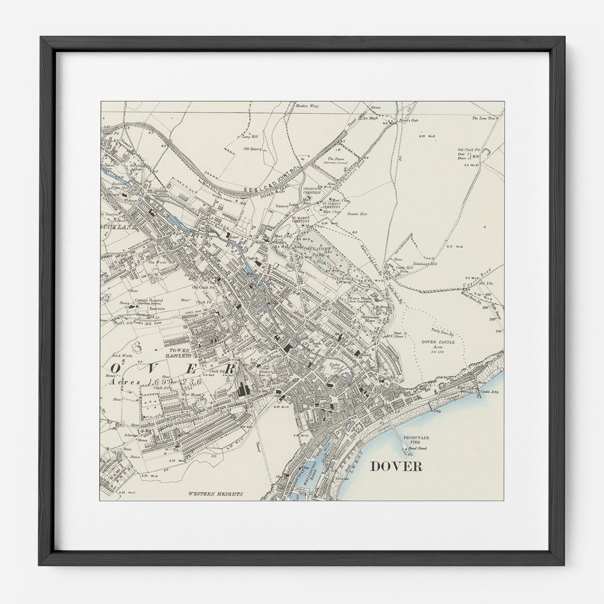 Personalised Old OS Map Print | Childhood Home Location | Framed ...