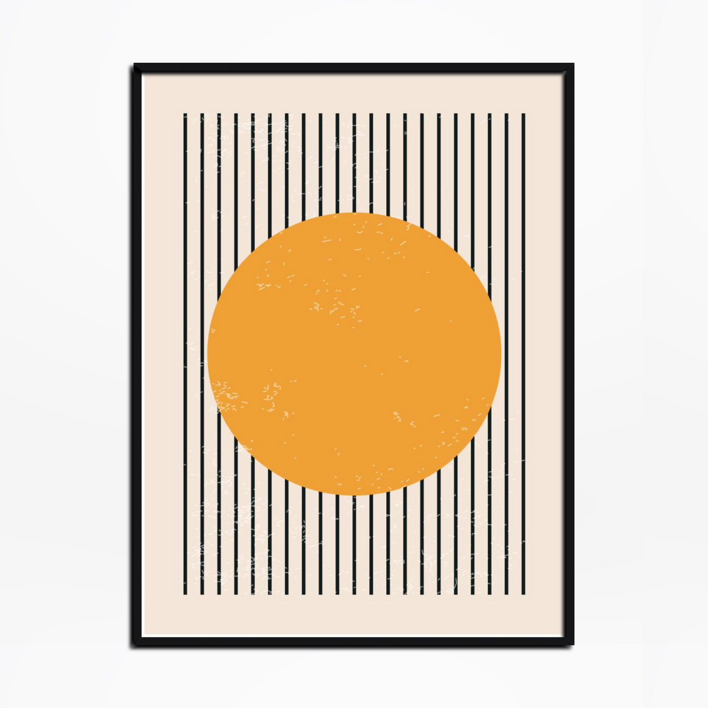 Abstract Geometric Shapes And Lines Yellow Circle Print