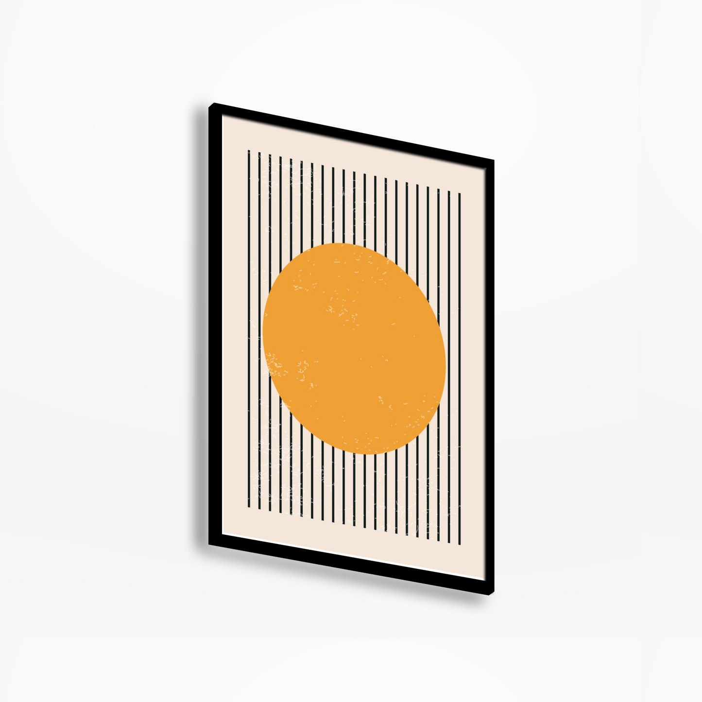 Abstract Geometric Shapes And Lines Yellow Circle Print