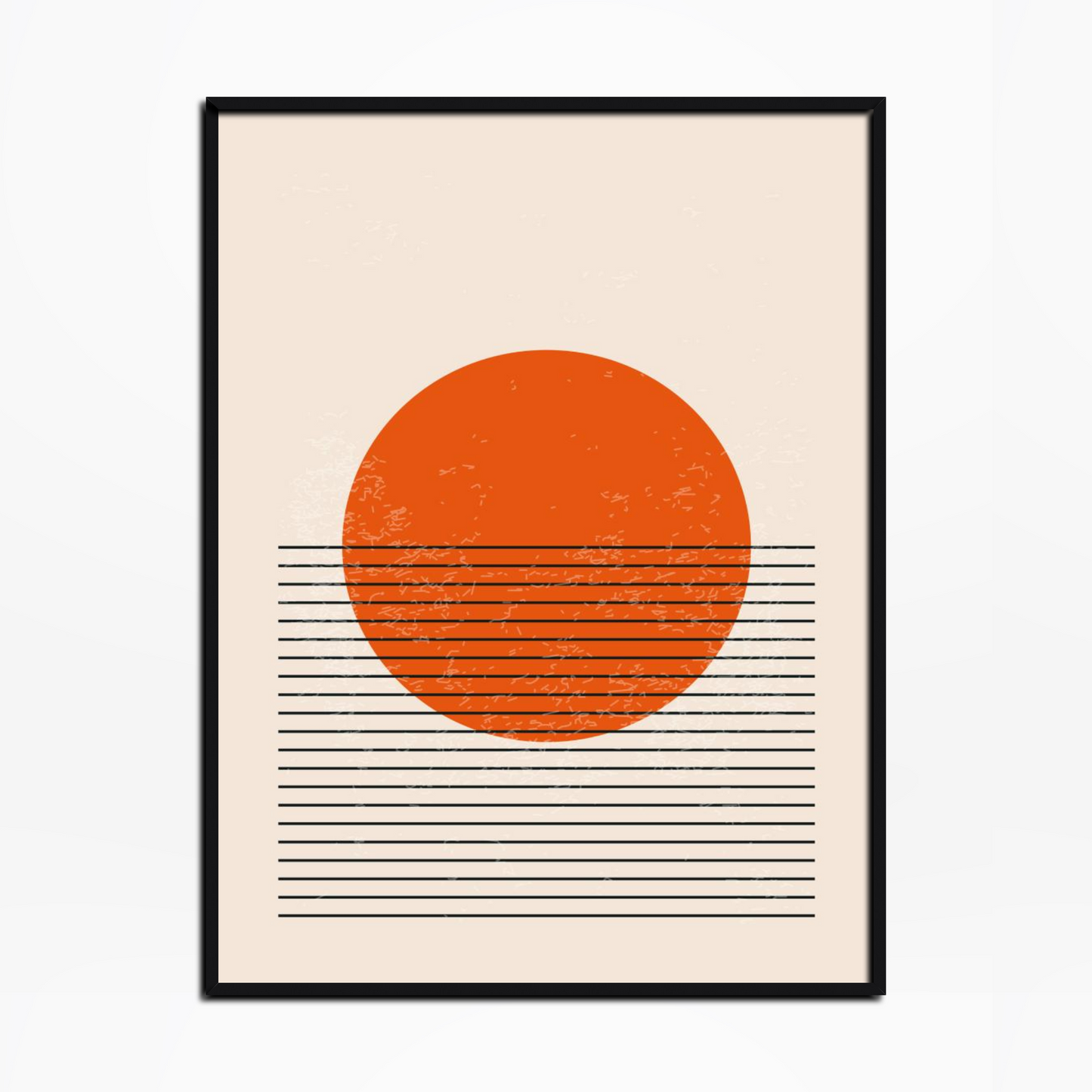 Abstract Geometric Shapes And Lines Orange Circle Print