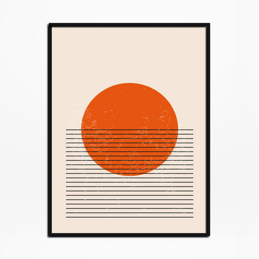 Abstract Geometric Shapes And Lines Orange Circle Print