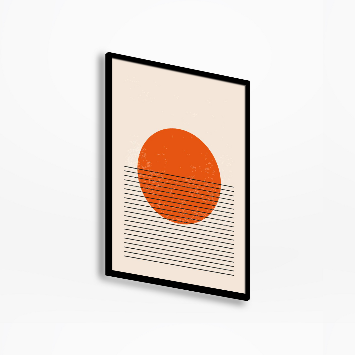 Abstract Geometric Shapes And Lines Orange Circle Print