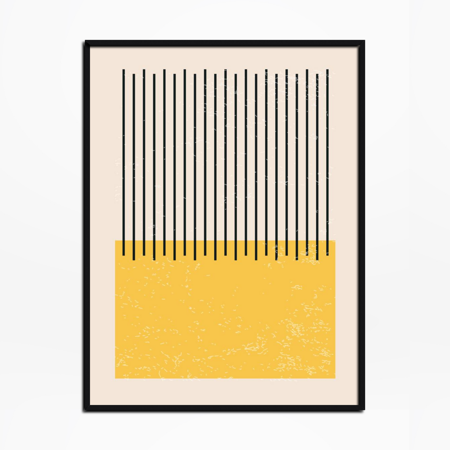 Abstract Geometric Shapes And Lines Yellow Rectangle Print