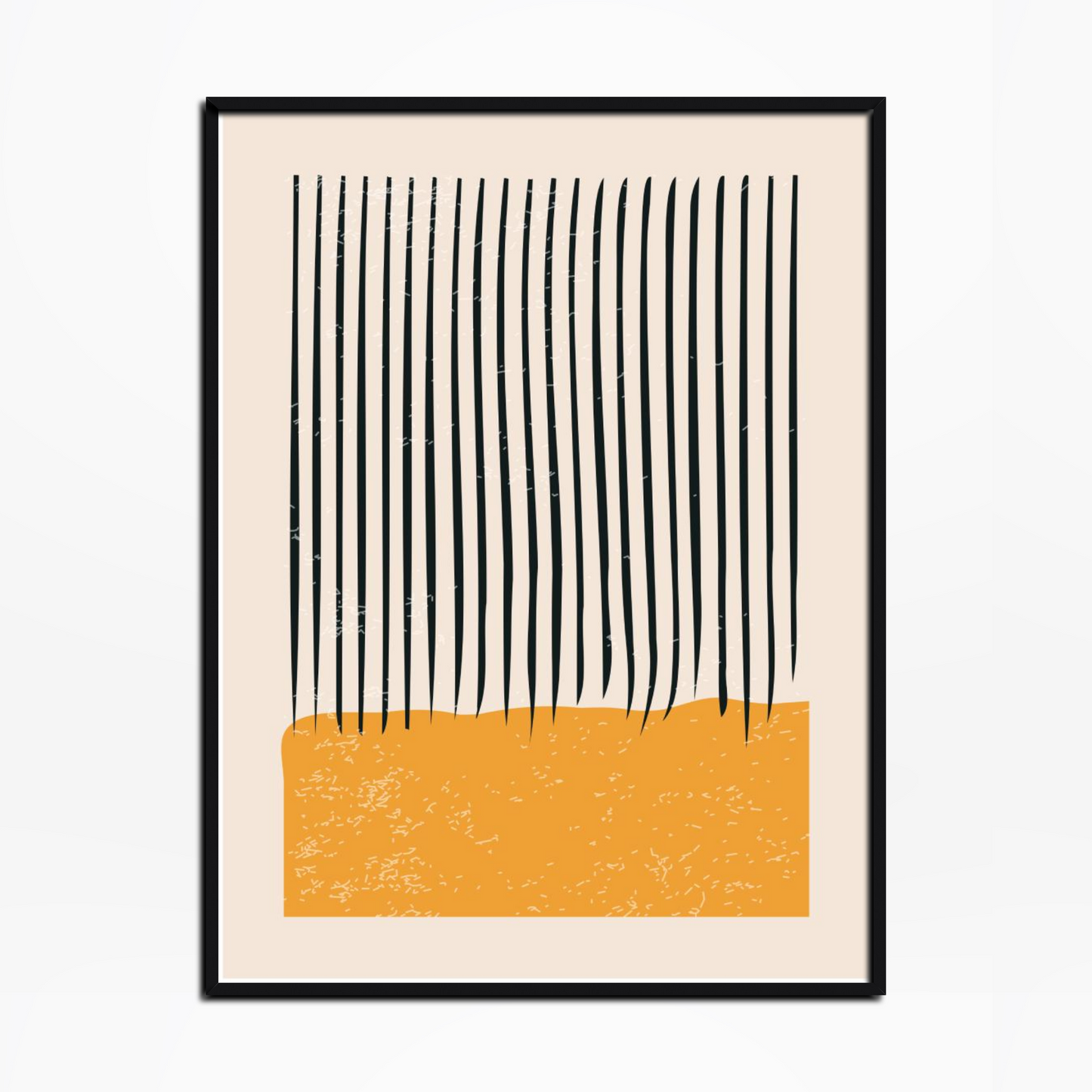 Abstract Geometric Shapes And Lines Yellow Ripple Print