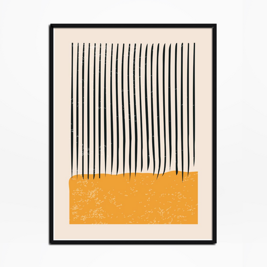 Abstract Geometric Shapes And Lines Yellow Ripple Print