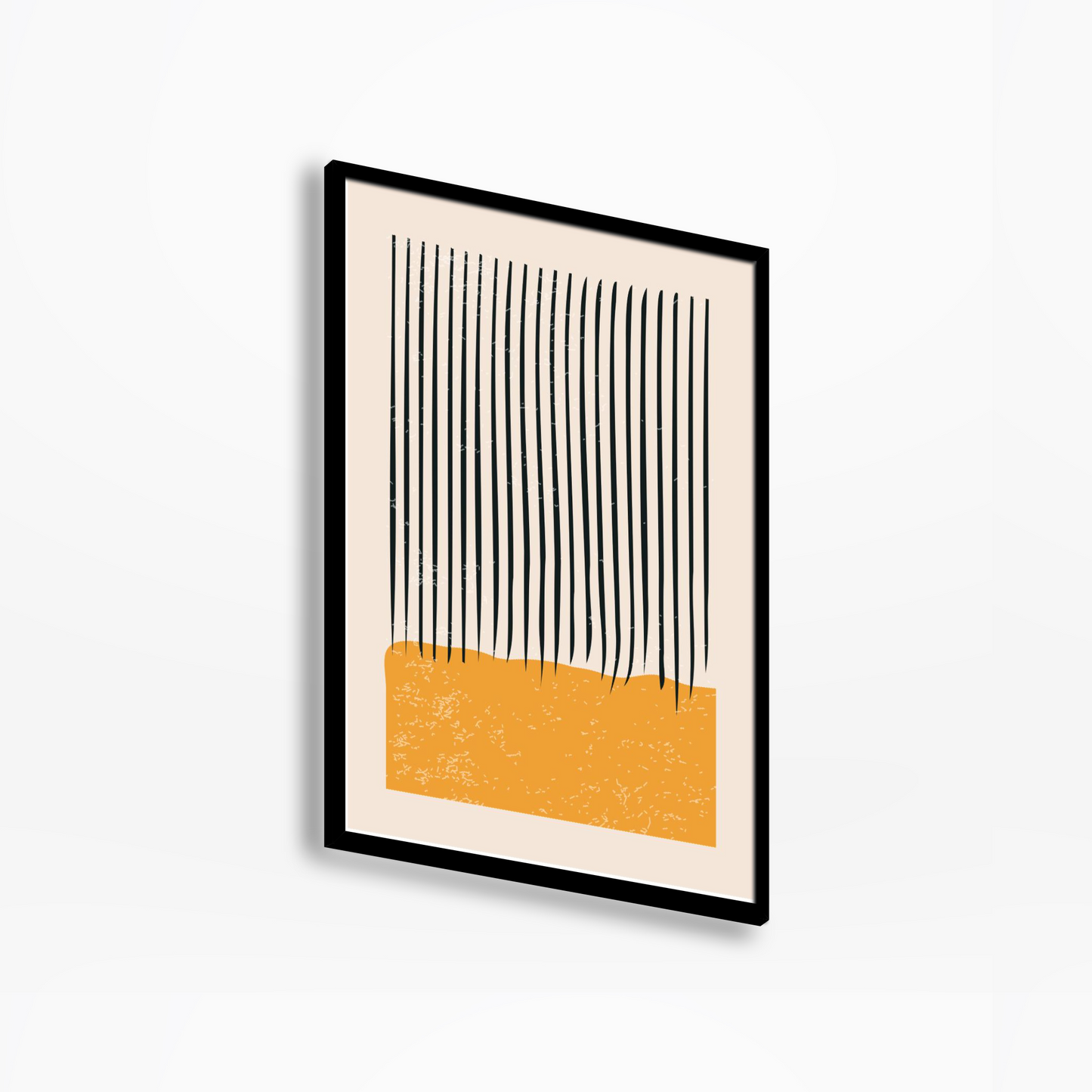 Abstract Geometric Shapes And Lines Yellow Ripple Print