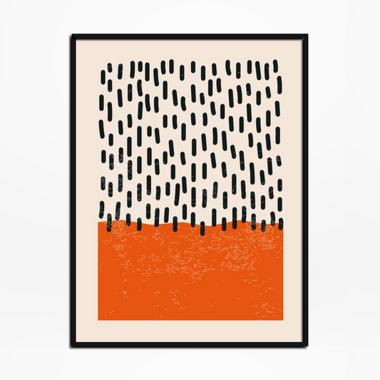 Abstract Geometric Shapes And Lines Orange Ripple Print