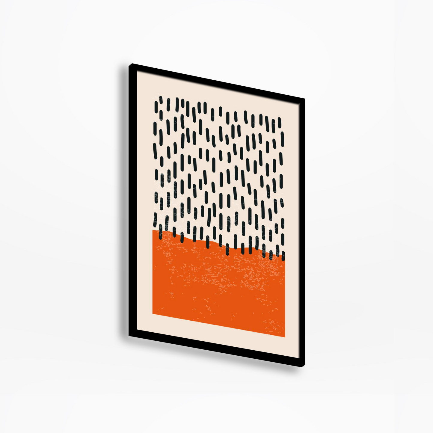 Abstract Geometric Shapes And Lines Orange Ripple Print