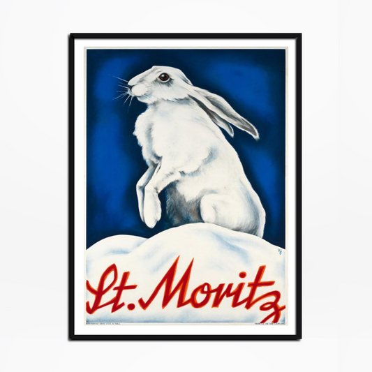 1930 St. Moritz Winter Rabbit Ski Poster