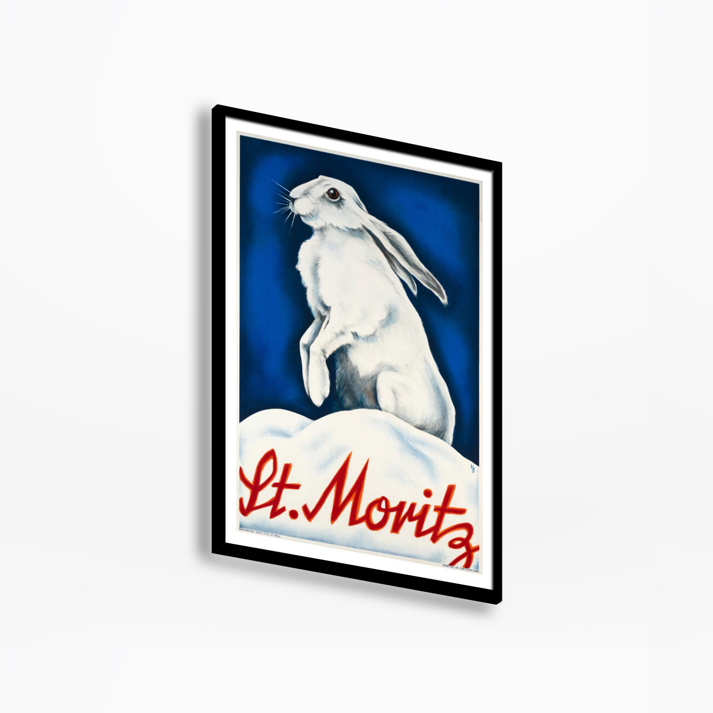 1930 St. Moritz Winter Rabbit Ski Poster