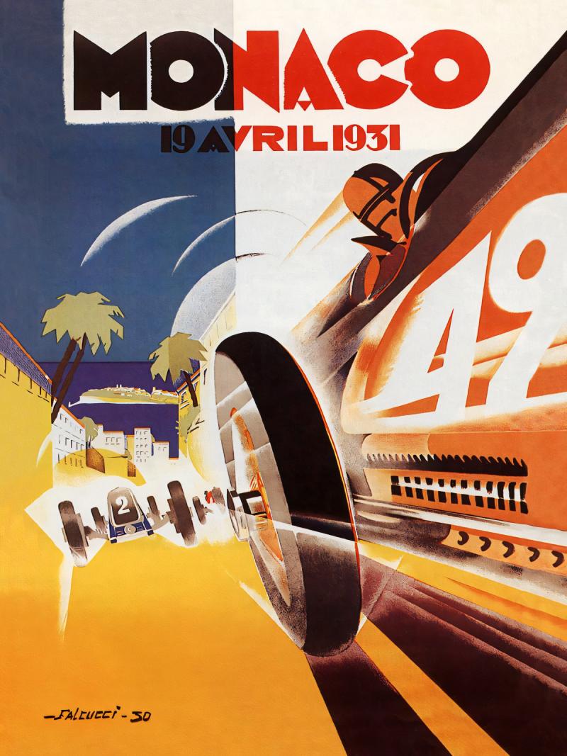 1931 Monaco Grand Prix Poster - Vintage Car Racing Print – The