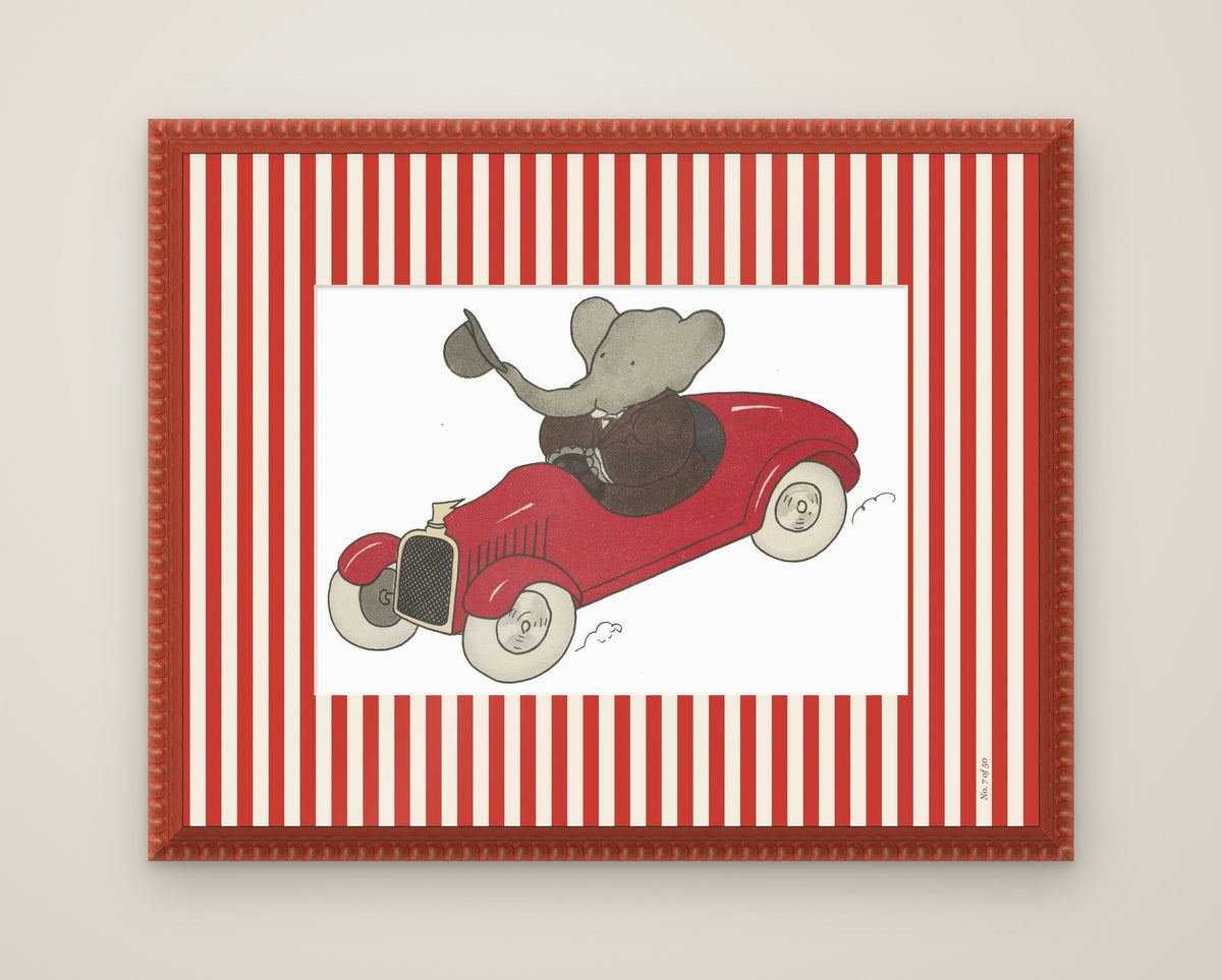 Babar's Red Motor Car · Limited Edition of 50