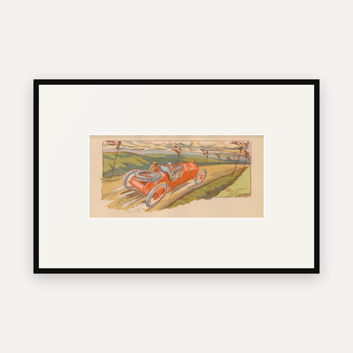 Grand Prix de l'ACF, Dieppe 1907, Fiat - Ernest Montaut framed print