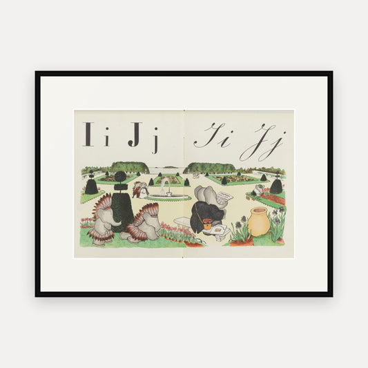 The Letters I and J, ABC de Babar - mounted and framed print, front view
