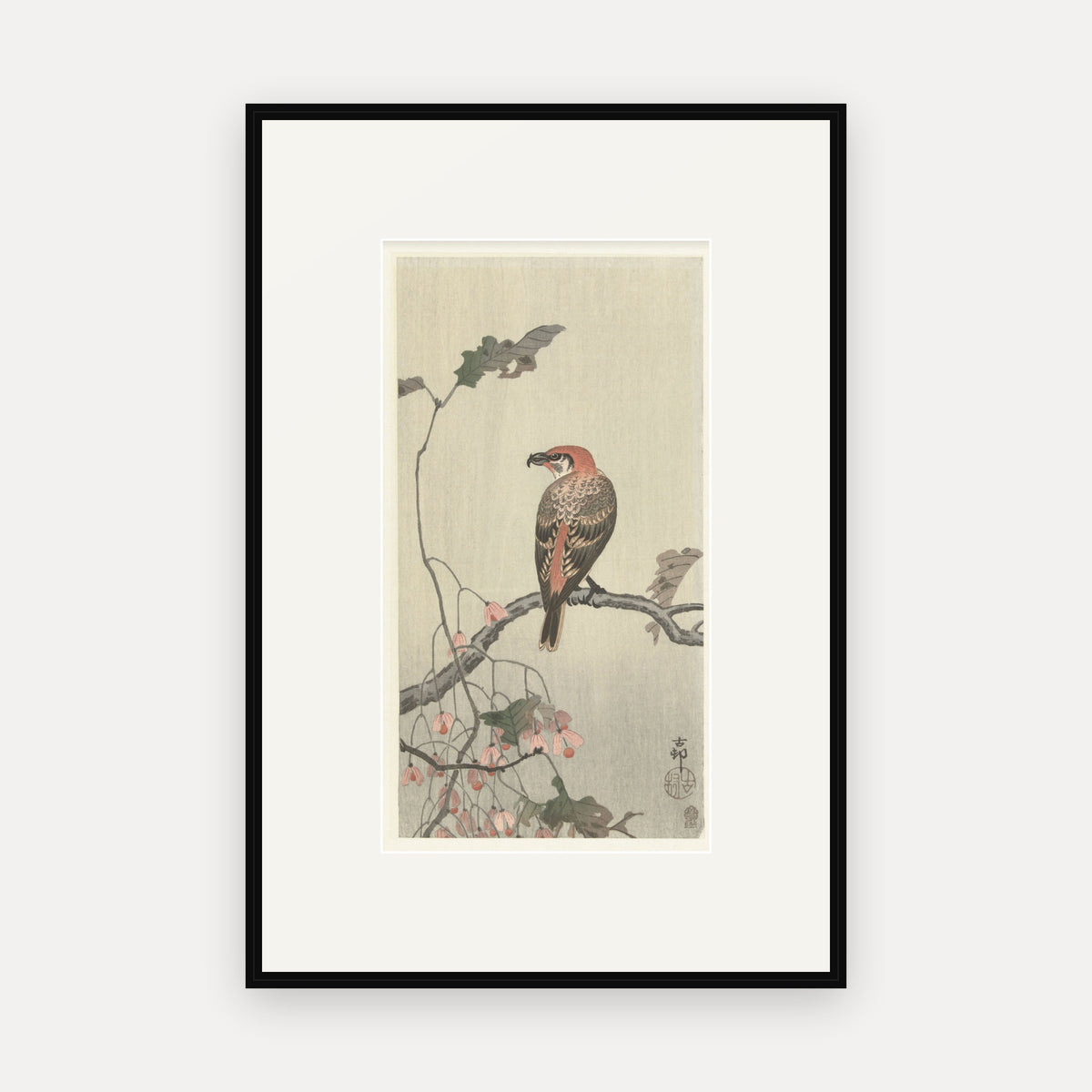 Crossbill on a Branch · Ohara Koson · Japanese Woodblock Print