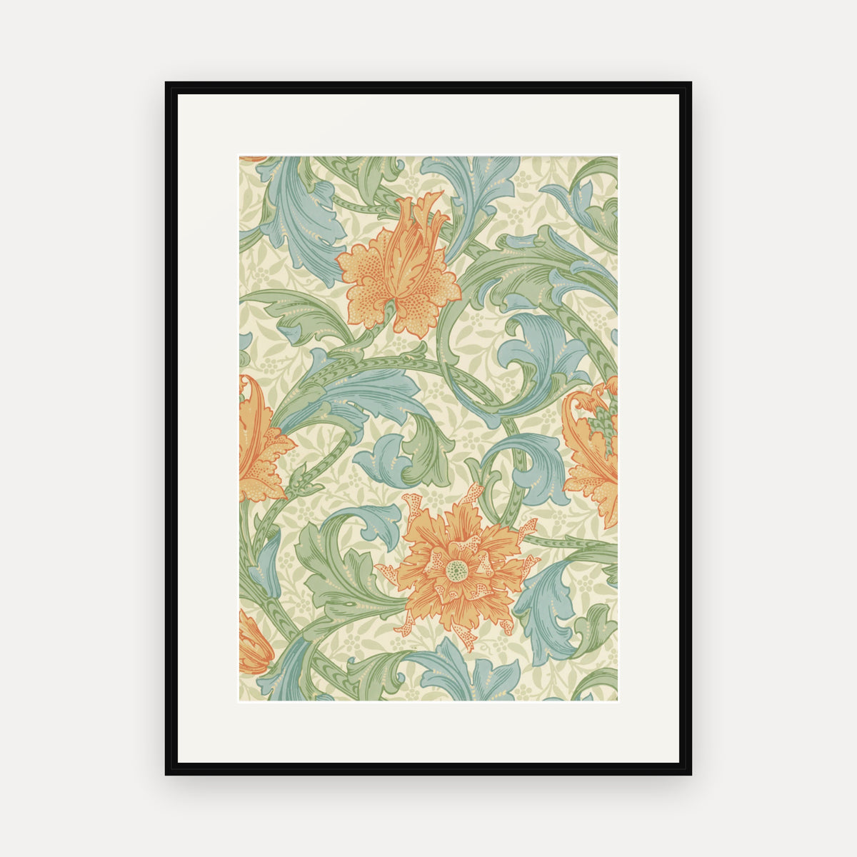Single Stem, J. H. Dearle for Morris & Co. - mounted and framed print, front view