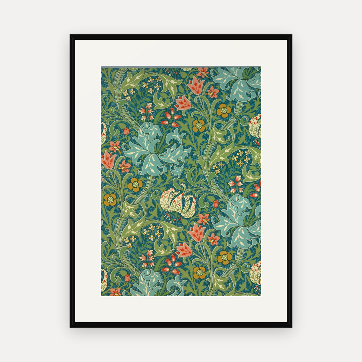 Golden Lily, J. H. Dearle for Morris & Co. - mounted and framed print, front view