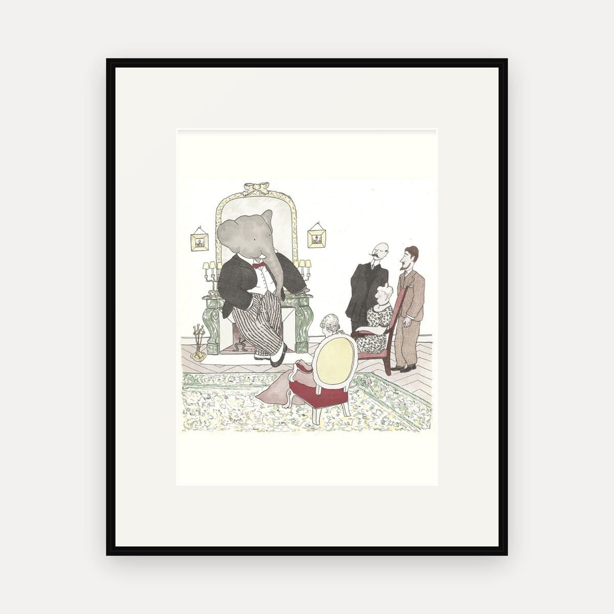 Babar Tells His Stories, Histoire de Babar - mounted and framed print, front view