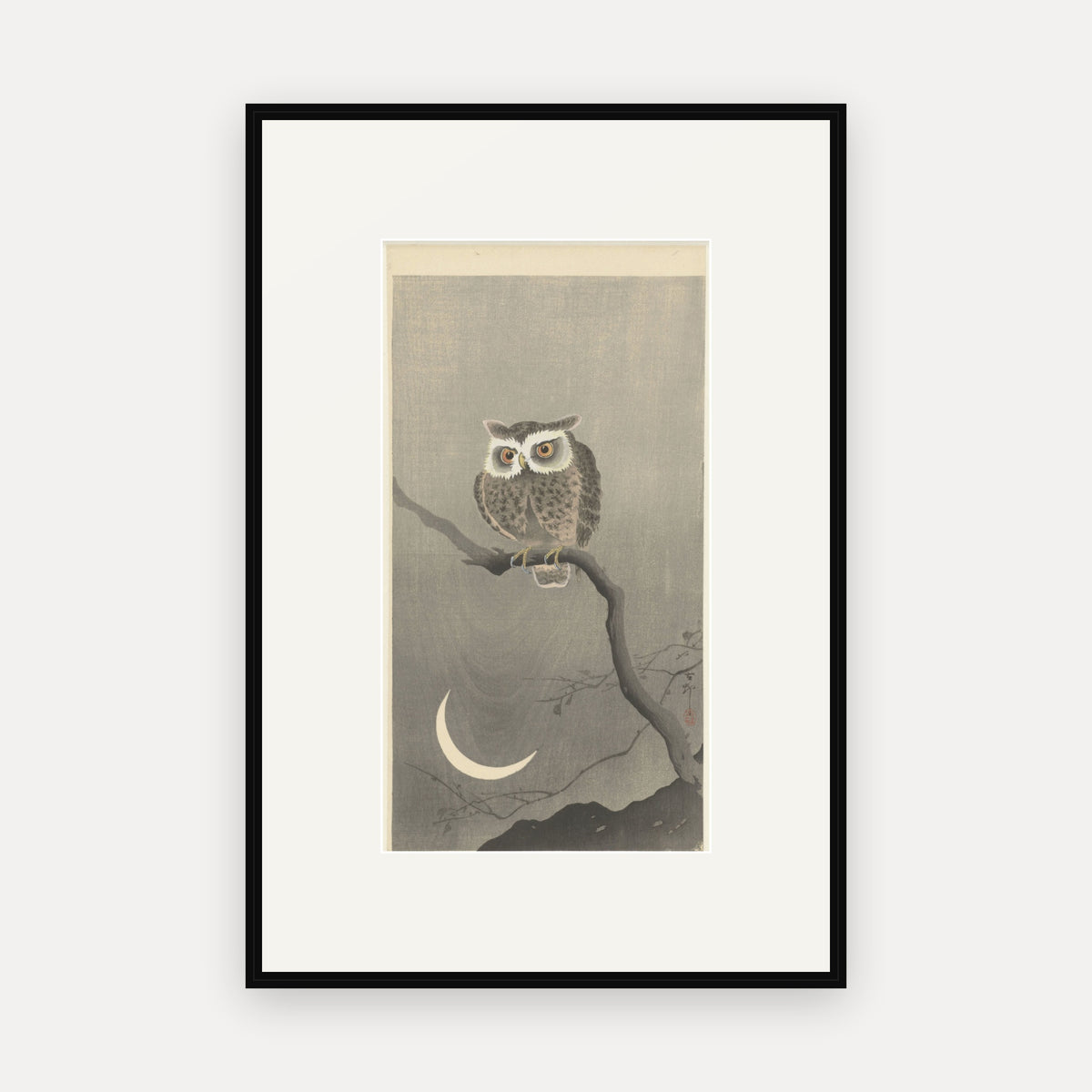 Owl on a Bare Branch · Ohara Koson · Japanese Woodblock Print