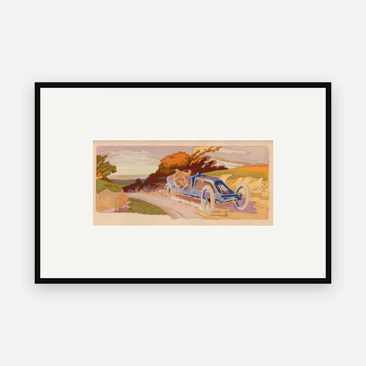 Circuit de la Seine-Inférieure 1907, Renault - Ernest Montaut framed print